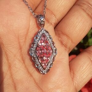 RARE, 925 Limited Edition,  Padparadscha Sapphire & White Zircon. PRICE IS FIRM.